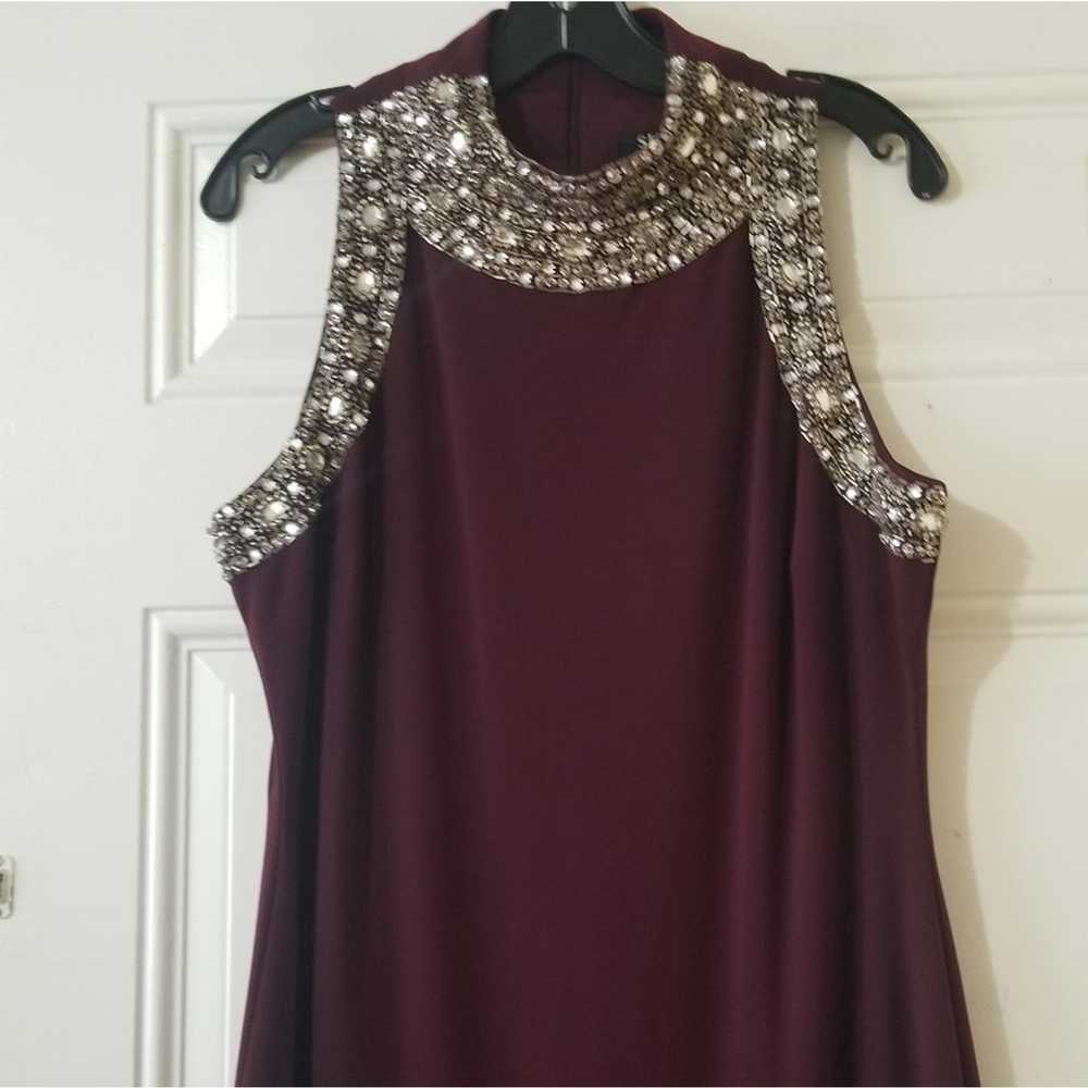 SLNY Evening Dress Burgundy - image 4