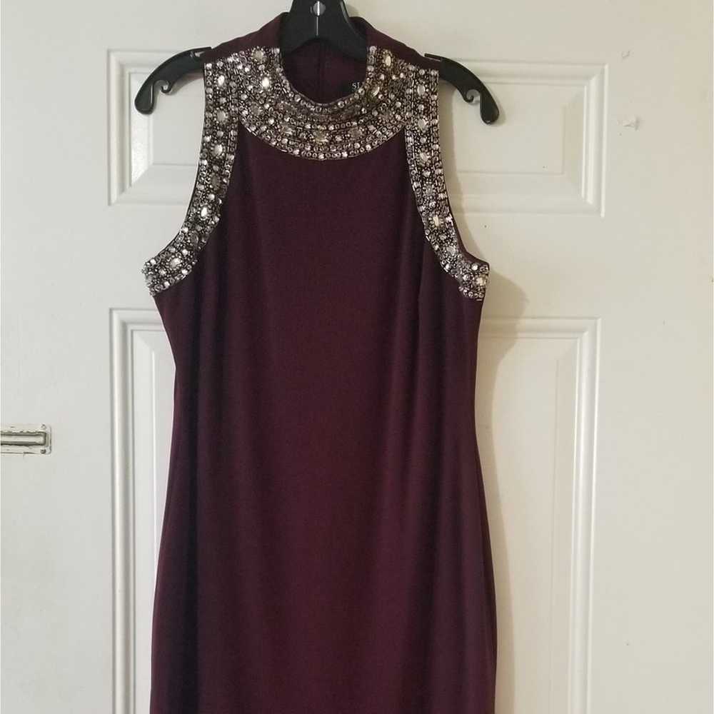 SLNY Evening Dress Burgundy - image 5