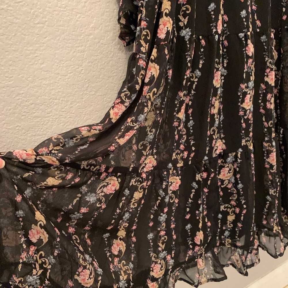 In Loom Black Floral Chiffon Maxi Long Flowy Dres… - image 7