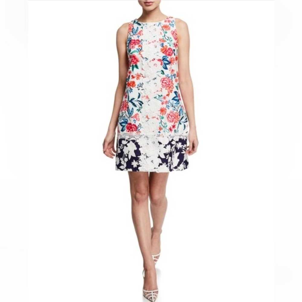 Eliza J Floral Lace Spring Shift Dress Sz 6 - image 1