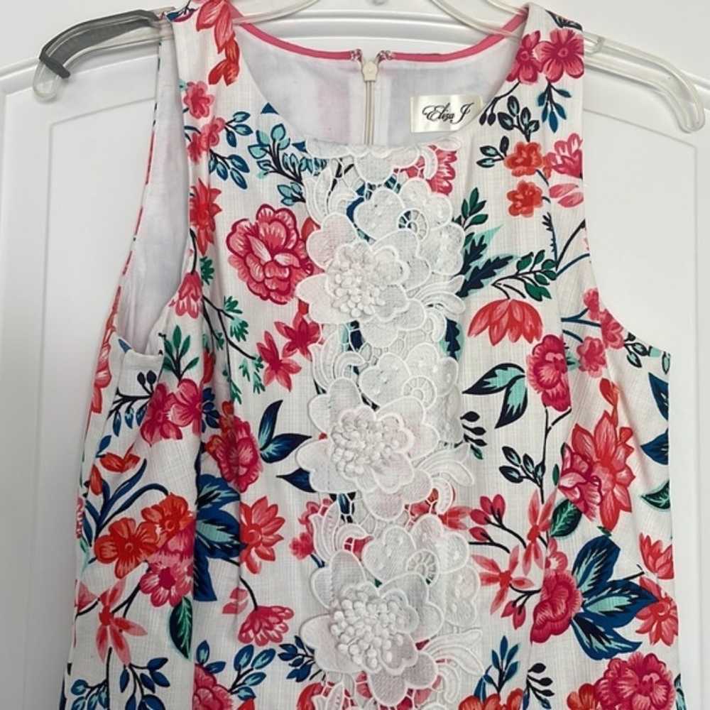Eliza J Floral Lace Spring Shift Dress Sz 6 - image 4