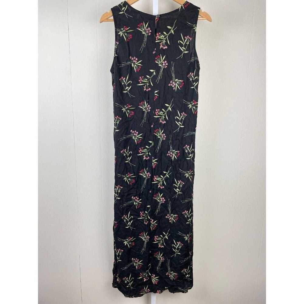 Vintage 90s Studio Ease Black Floral Maxi Dress 1… - image 5