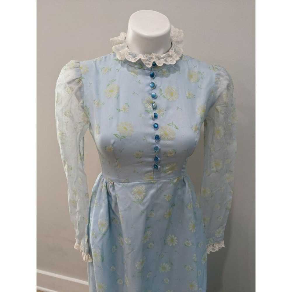 Vintage Handmade XS Prairie Dress Chiffon Floral … - image 10