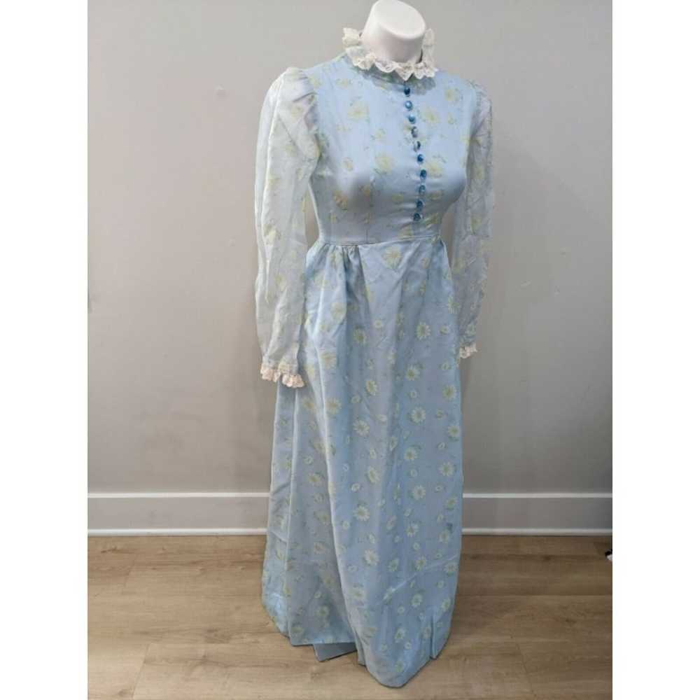 Vintage Handmade XS Prairie Dress Chiffon Floral … - image 2