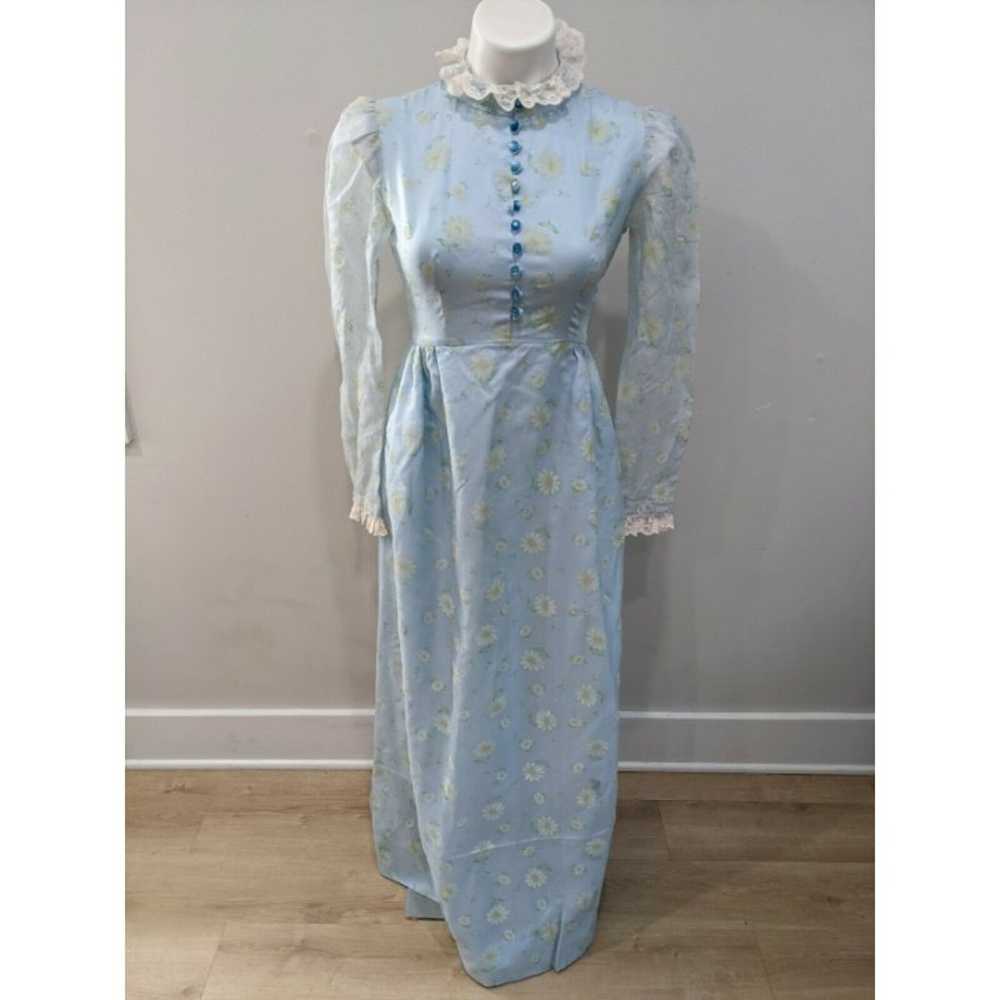 Vintage Handmade XS Prairie Dress Chiffon Floral … - image 6