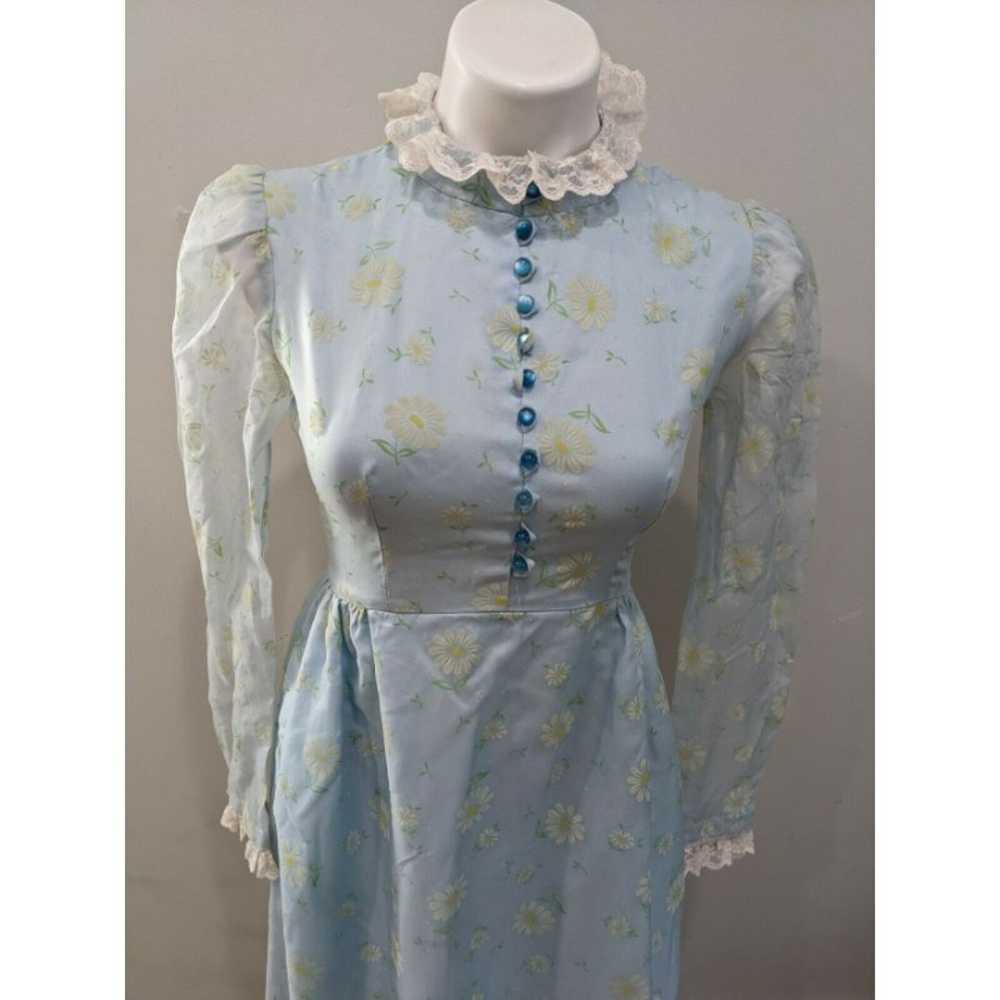 Vintage Handmade XS Prairie Dress Chiffon Floral … - image 7