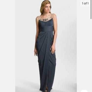 Adrianna Papell Embellished Draped Mesh Gown - image 1
