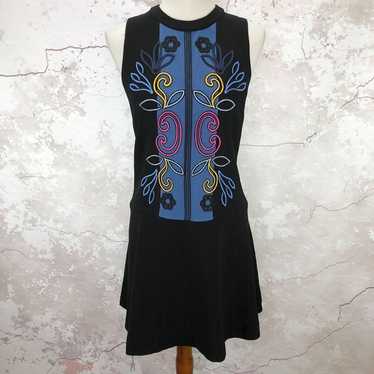 Tanya Taylor Black Embroidered Sleeveless Dress 2