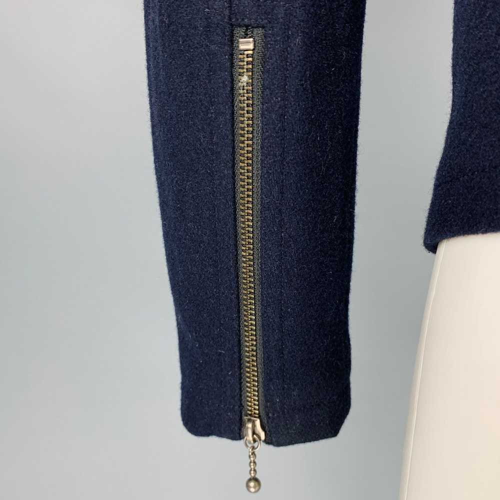Allsaints Navy Black Wool Blend Zip Buttons Jacket - image 5