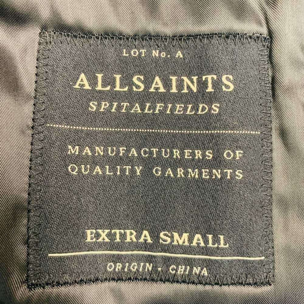 Allsaints Navy Black Wool Blend Zip Buttons Jacket - image 6
