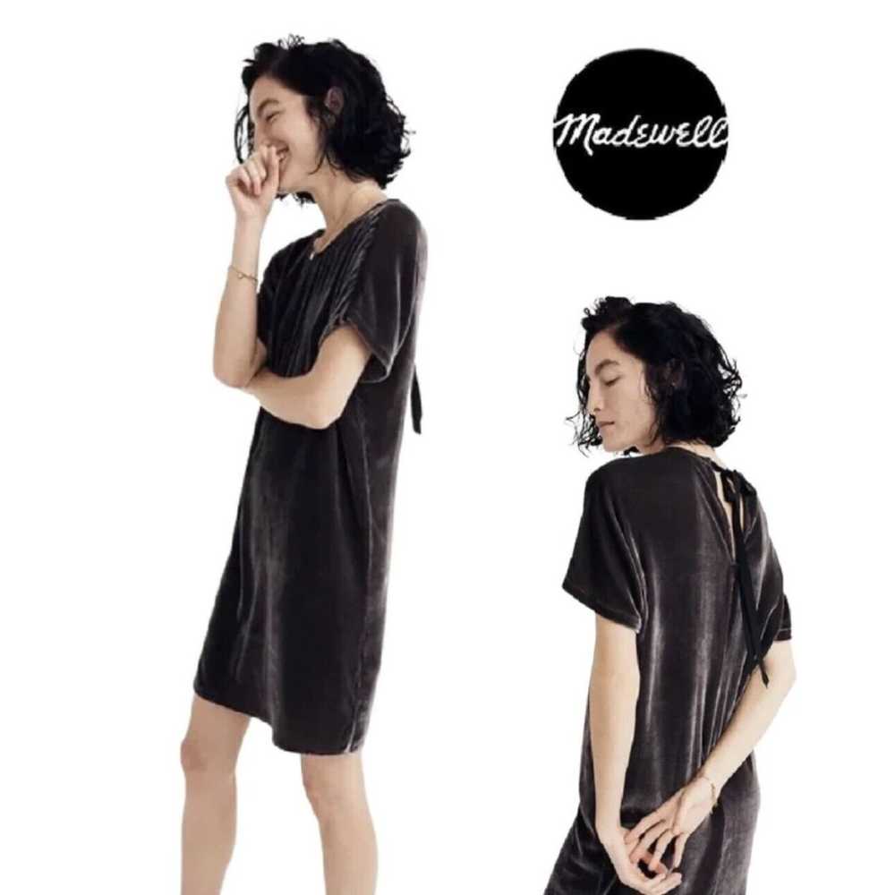 Madewell Velvet Silk Mini Dress Small Shirt Dress… - image 2