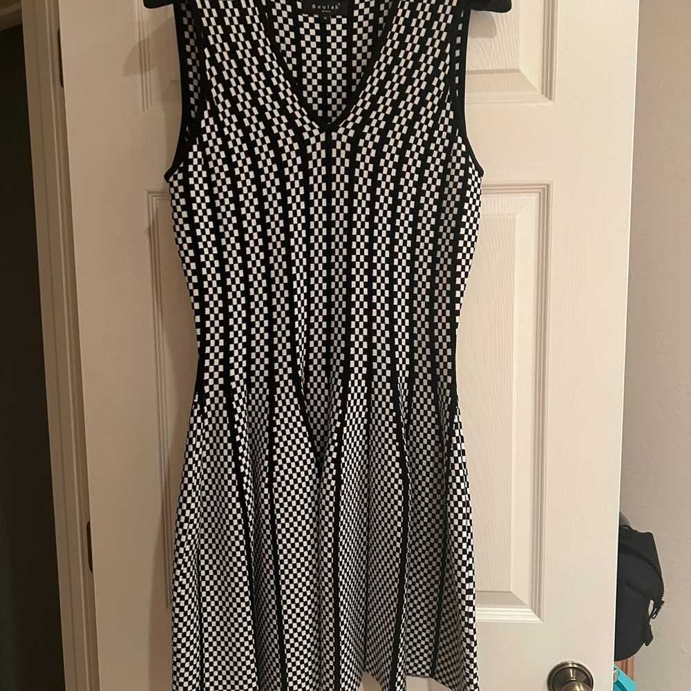 Fit and flare dress in black and white - image 1