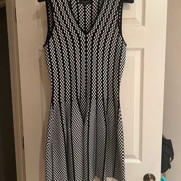 Fit and flare dress in black and white - image 1