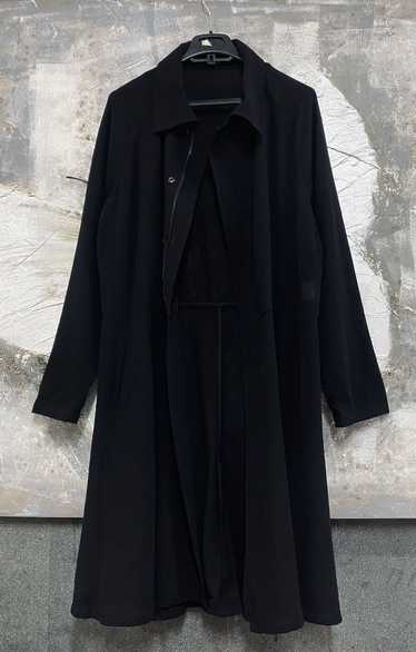 Yohji Yamamoto Yohji Yamamoto Wool Mesh Black Coat