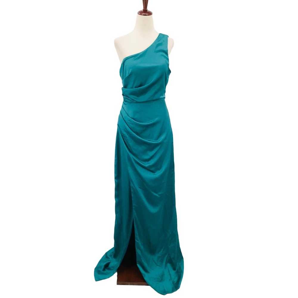 LULU'S sz M Dreaming of Elegance Dark Teal Satin … - image 5