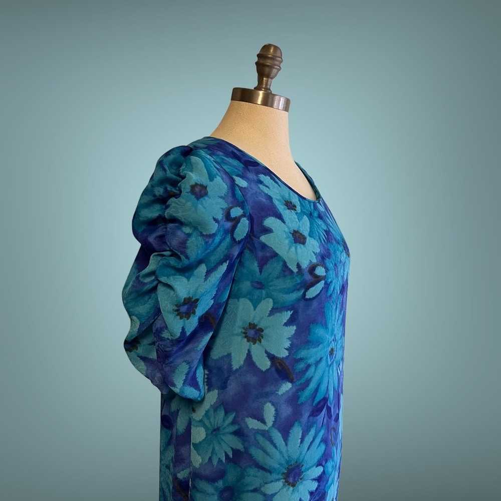 Vintage Muumuu Dress Hawaii Vintage Hawaiian Blue… - image 8