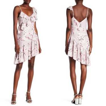 Parker Pink Floral Asymmetrical Ruffled Dress M