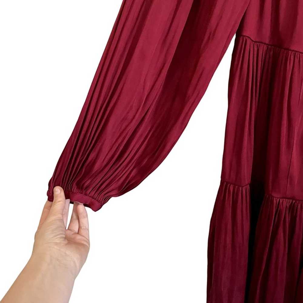 Banana Republic deep red ruched dress flowy style… - image 3