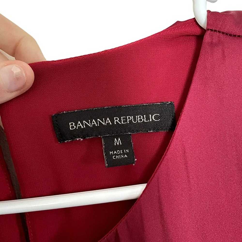 Banana Republic deep red ruched dress flowy style… - image 4