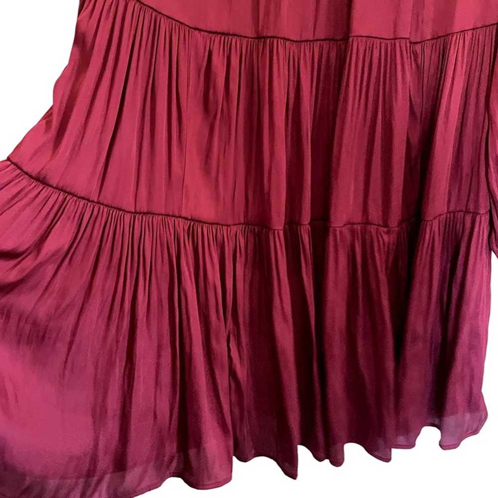 Banana Republic deep red ruched dress flowy style… - image 5