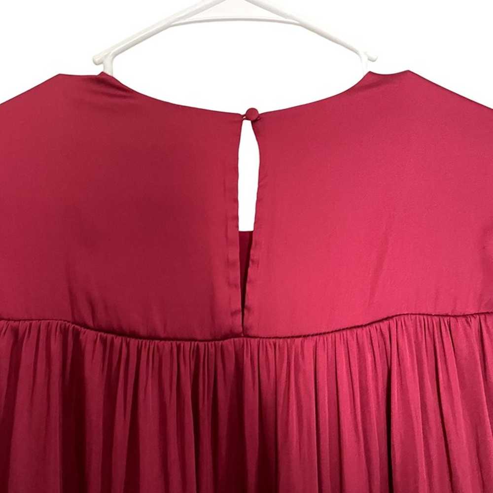 Banana Republic deep red ruched dress flowy style… - image 7