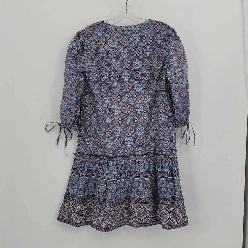 Sundance Blue Pattern Drop Waist Tunic Dress Size… - image 4