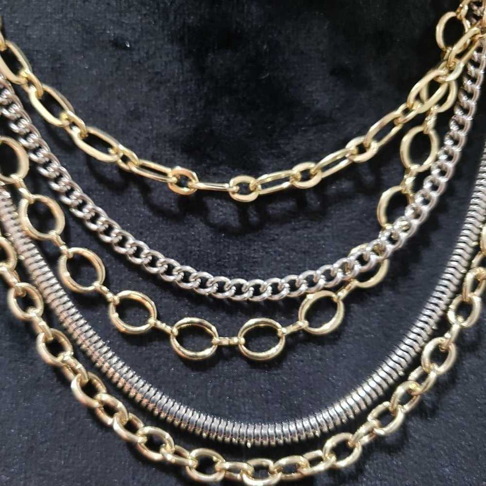 Vintage Vintage Gold Plated Multi-Layered Heavy C… - image 4