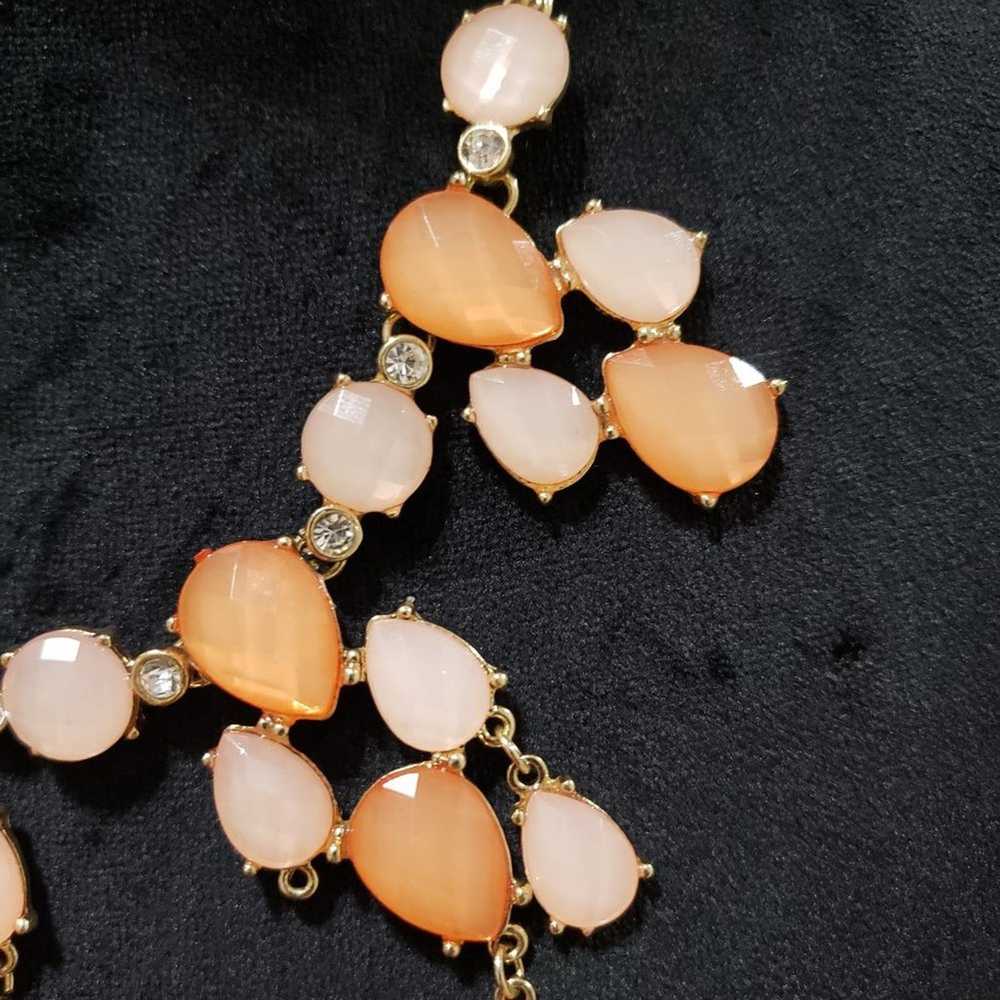 The Unbranded Brand Vintage Peach Faceted Bib Sta… - image 3