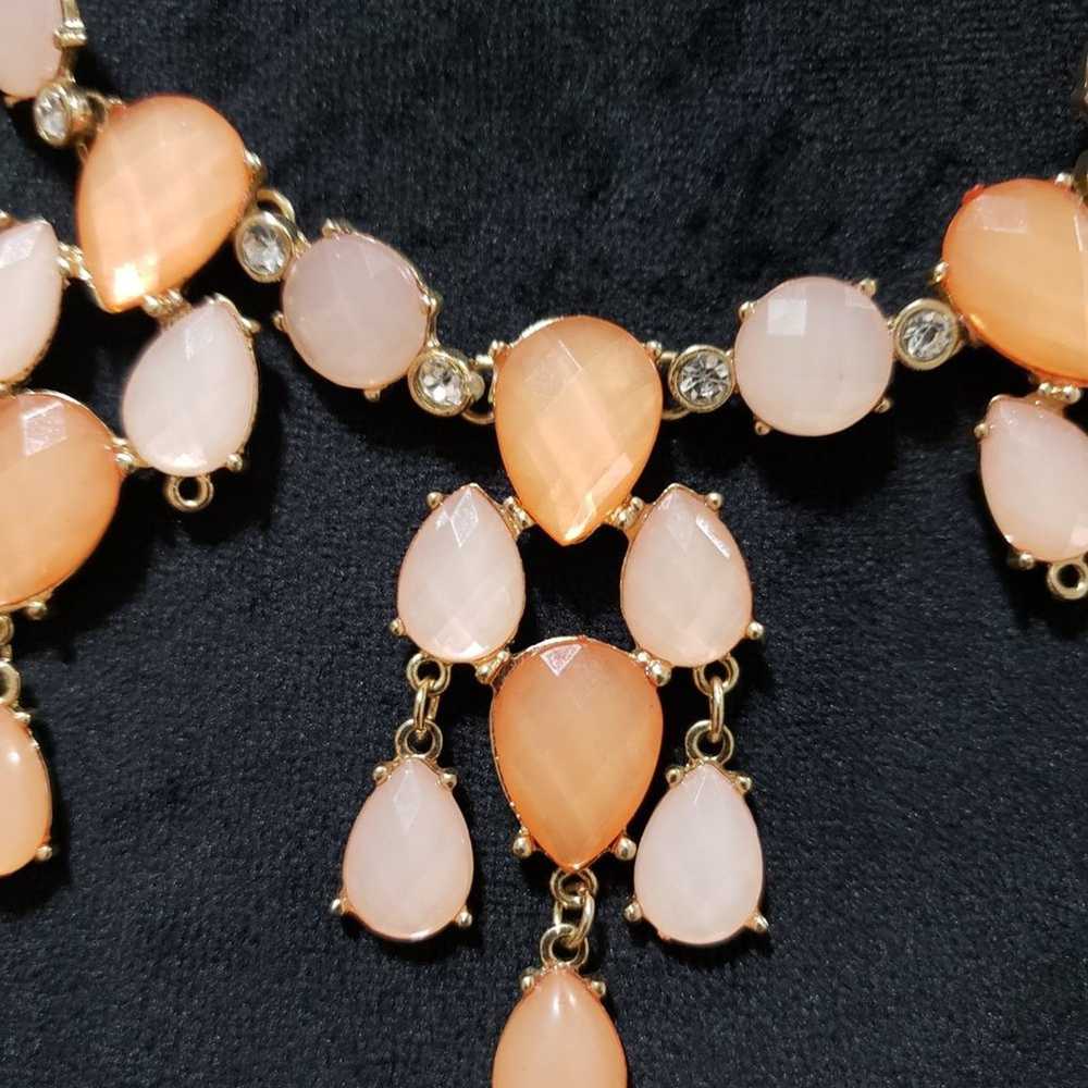 The Unbranded Brand Vintage Peach Faceted Bib Sta… - image 4
