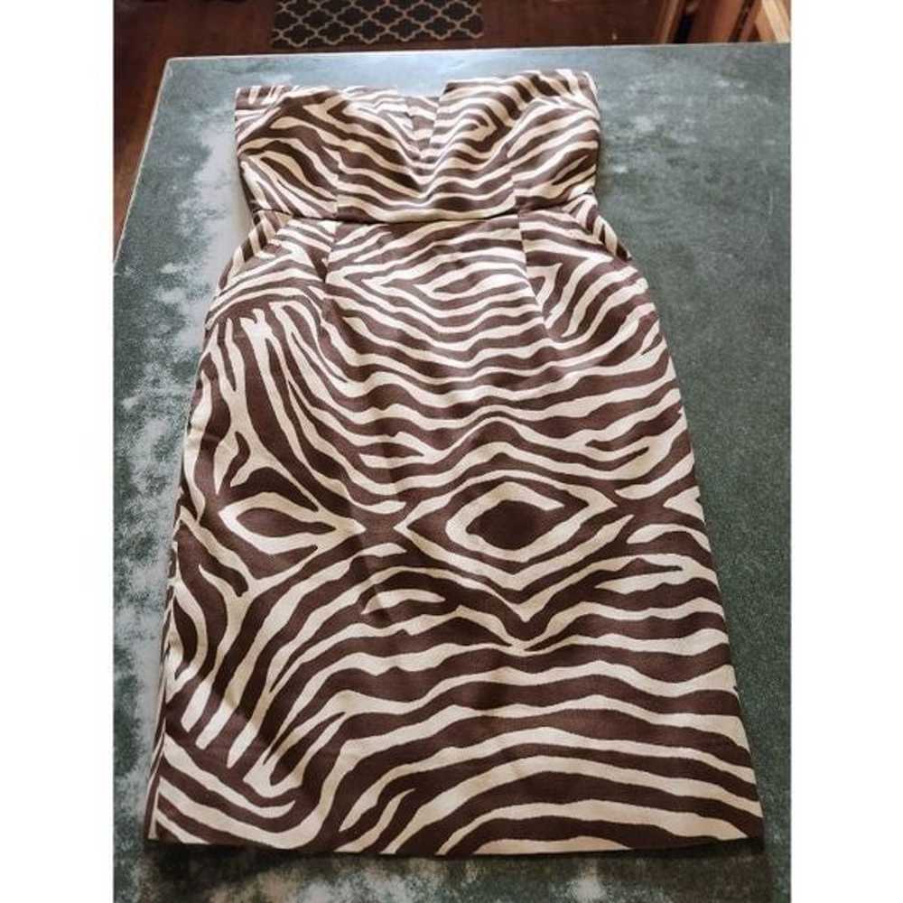 Kate Spade Zebra Print Strapless Dress Size 4 - image 2