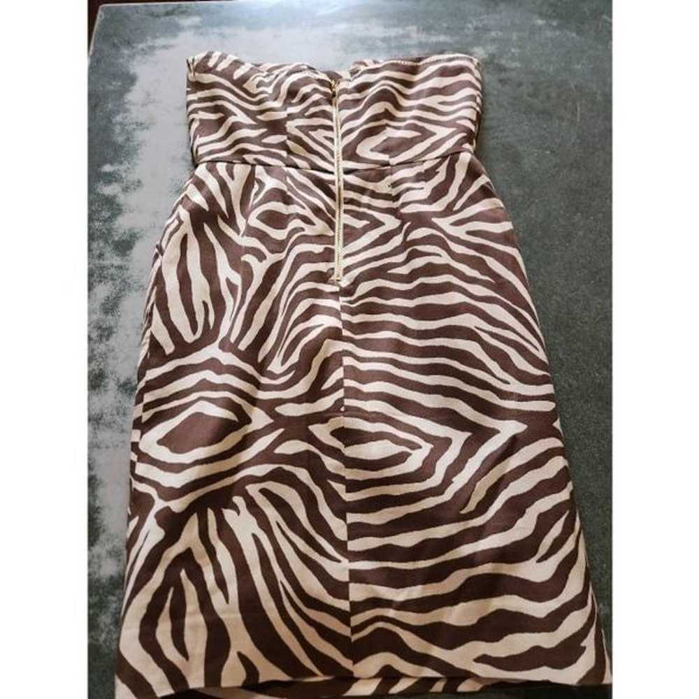 Kate Spade Zebra Print Strapless Dress Size 4 - image 3