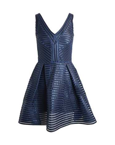 Maje Navy Blue Mesh A-Line Dress