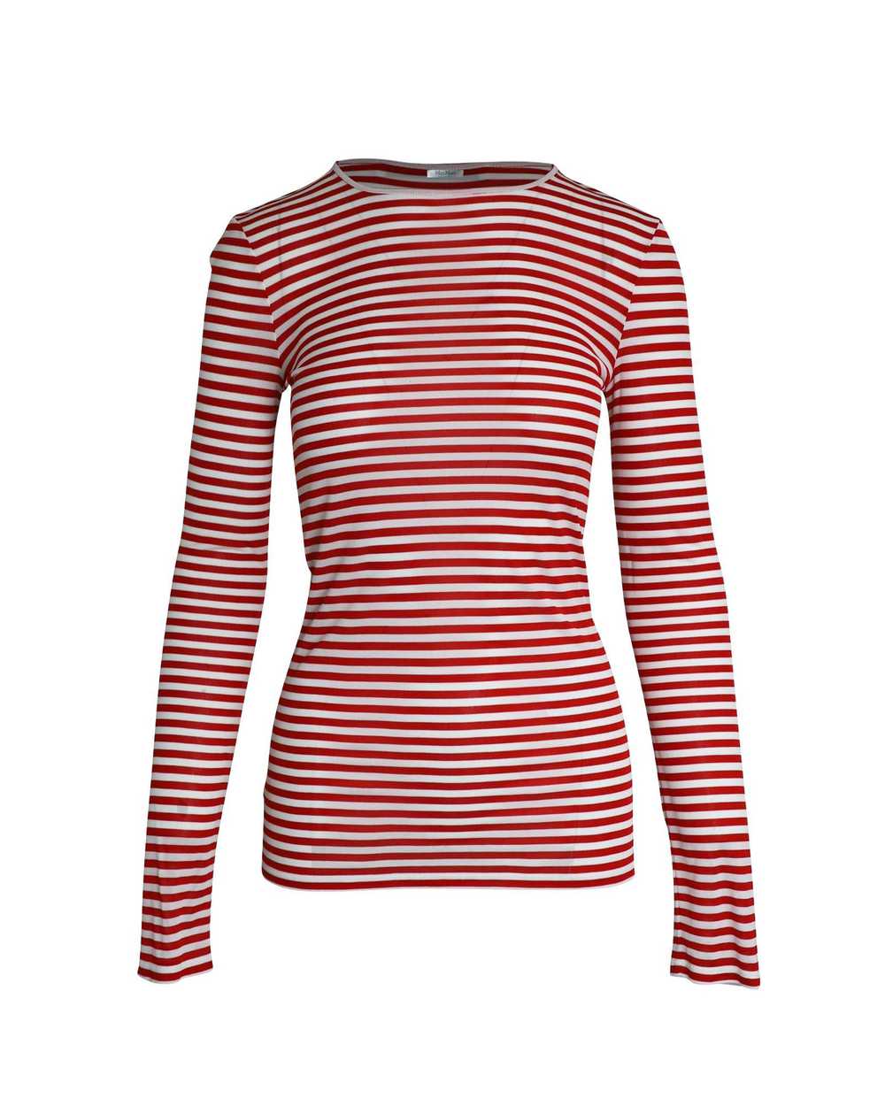 Max Mara Striped Long Sleeve Top in Red and White… - image 1