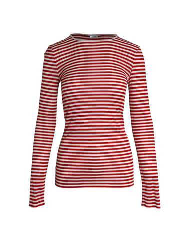 Max Mara Striped Long Sleeve Top in Red and White… - image 1