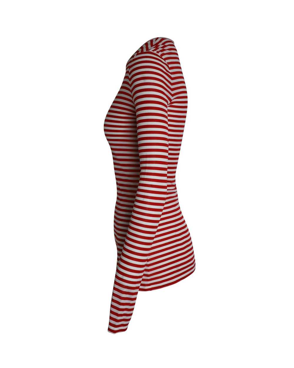 Max Mara Striped Long Sleeve Top in Red and White… - image 2