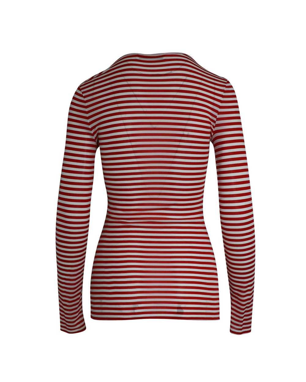 Max Mara Striped Long Sleeve Top in Red and White… - image 3