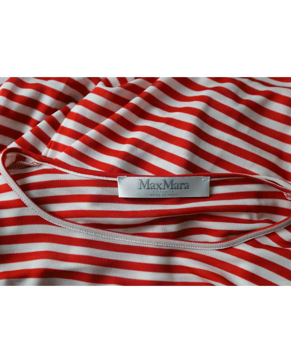 Max Mara Striped Long Sleeve Top in Red and White… - image 4