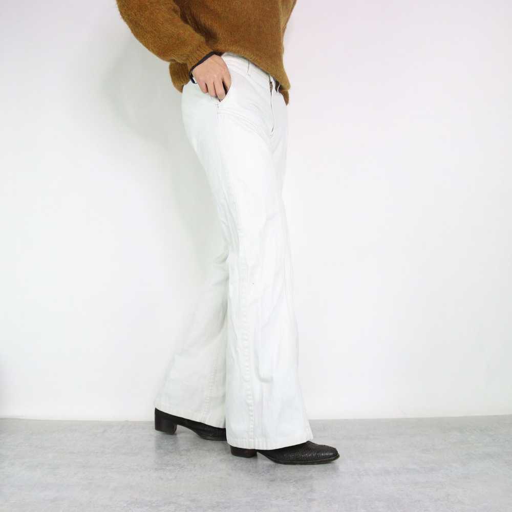 Levi's × Vintage 70s Levi's White Flared Pleat De… - image 3