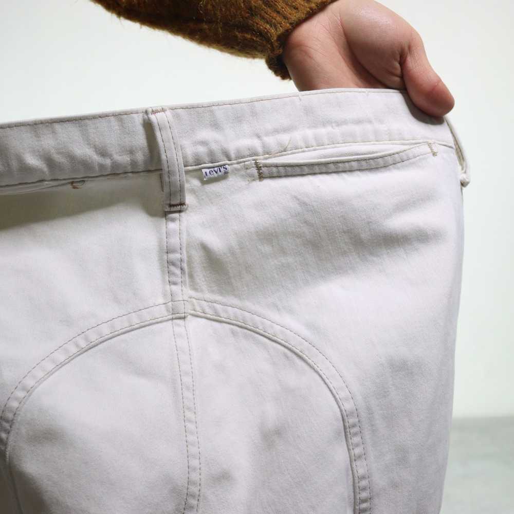 Levi's × Vintage 70s Levi's White Flared Pleat De… - image 4