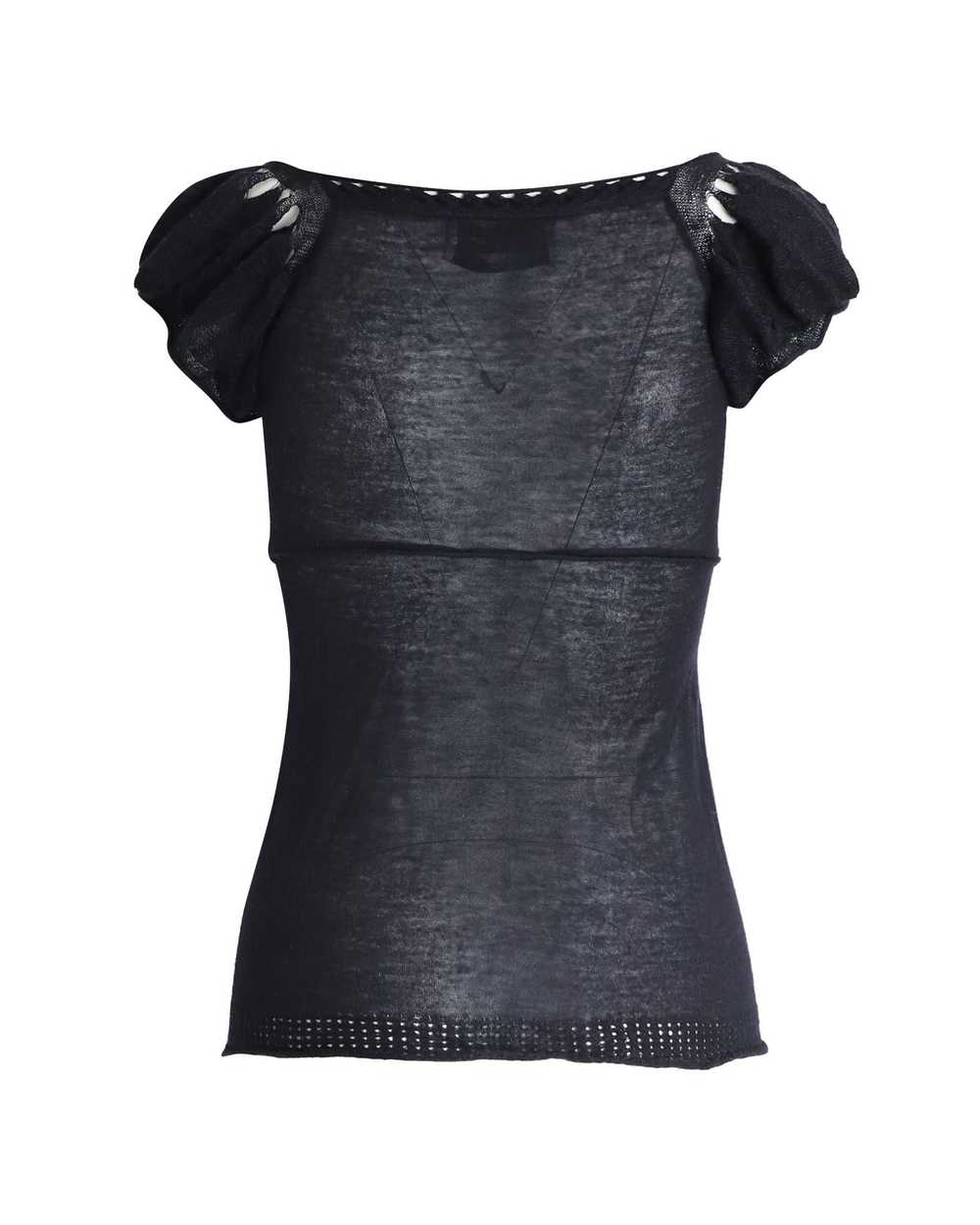 Yves Saint Laurent Distressed Sweetheart Neck Top… - image 3