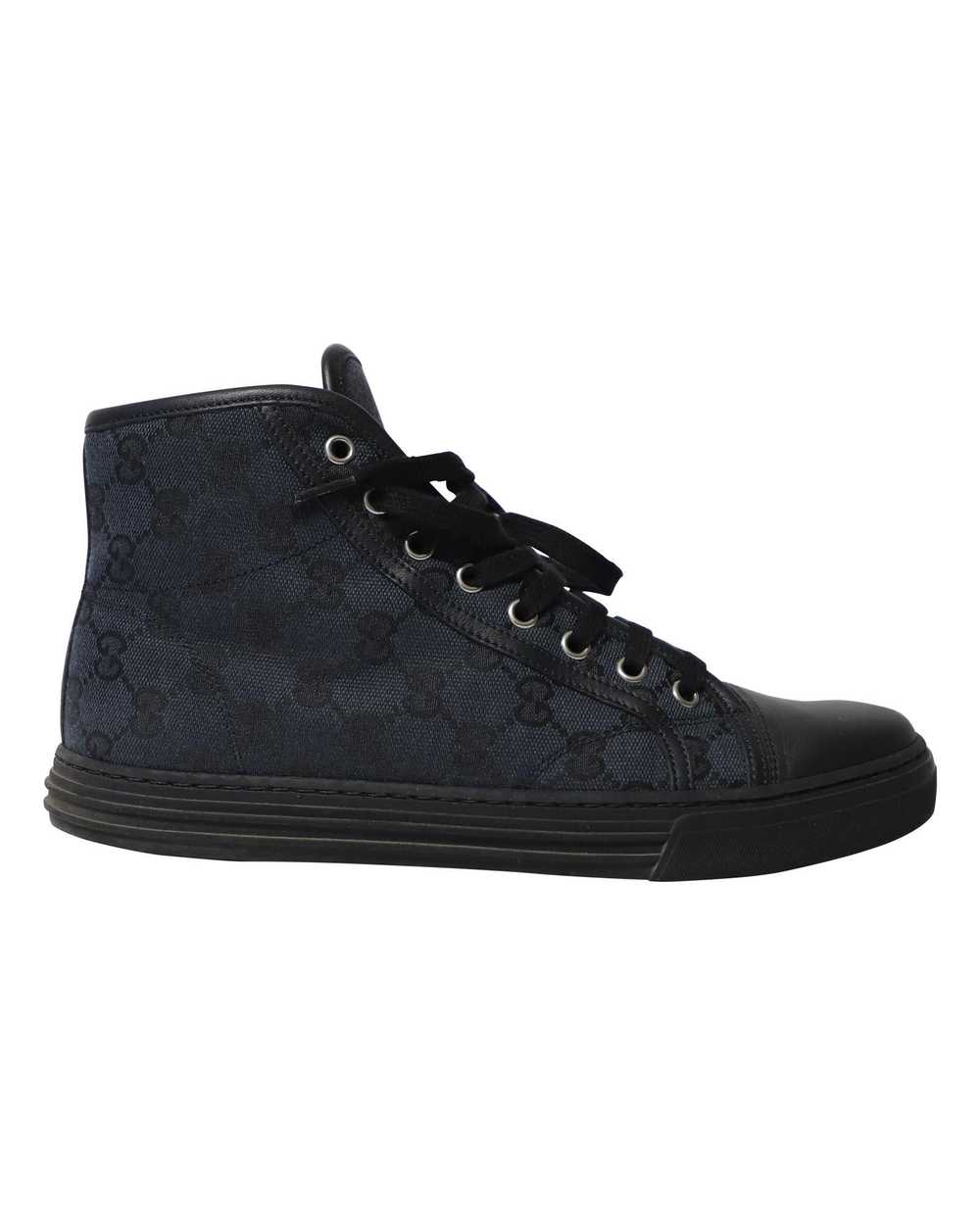 Gucci GG High Cut Sneakers in Navy Blue Canvas - image 1