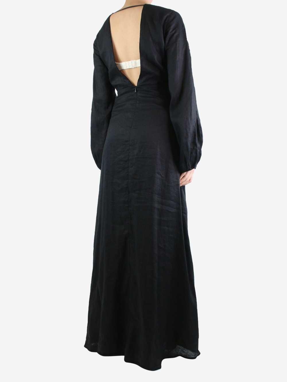 Kalita Black V-neckline linen maxi dress - size S - image 2