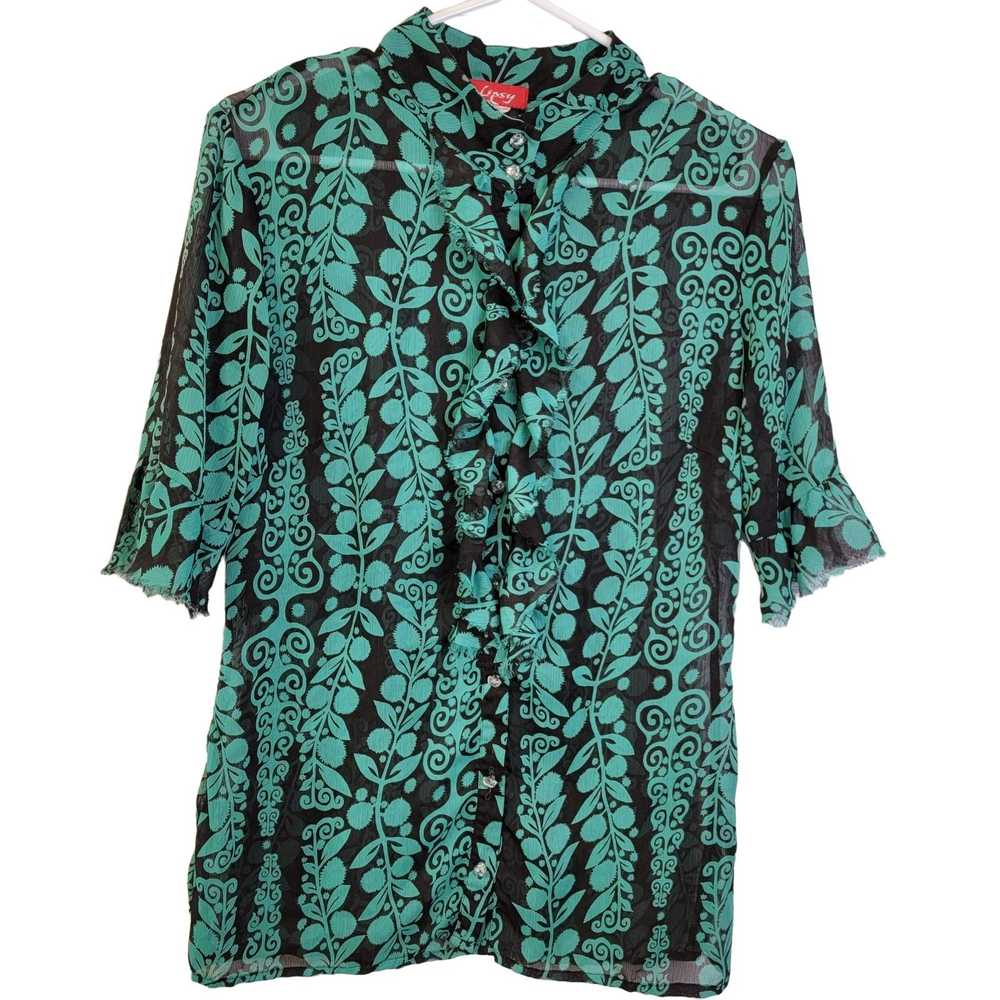 Vintage Vintage 90s Ruffle Blouse Women Small Col… - image 5