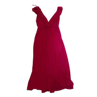 Zara Hot Pink Ruffled Sleeveless Maxi Slip Dress … - image 1