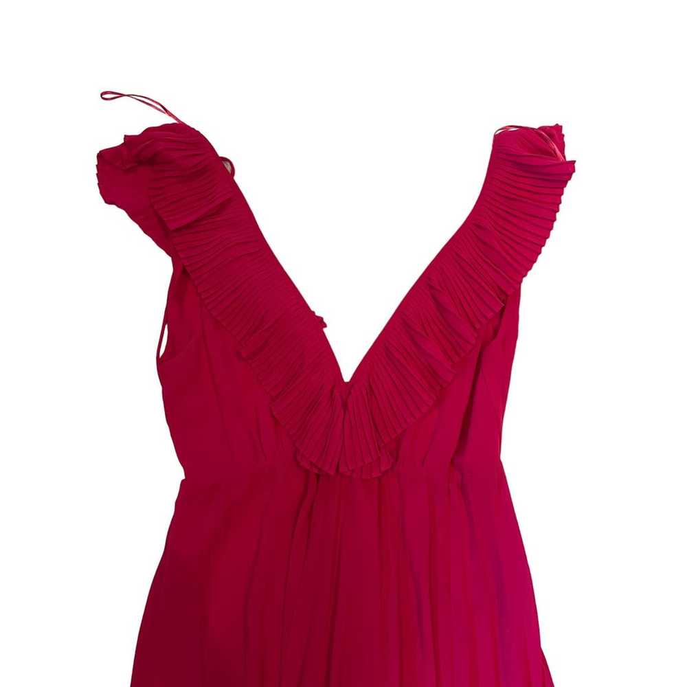 Zara Hot Pink Ruffled Sleeveless Maxi Slip Dress … - image 2
