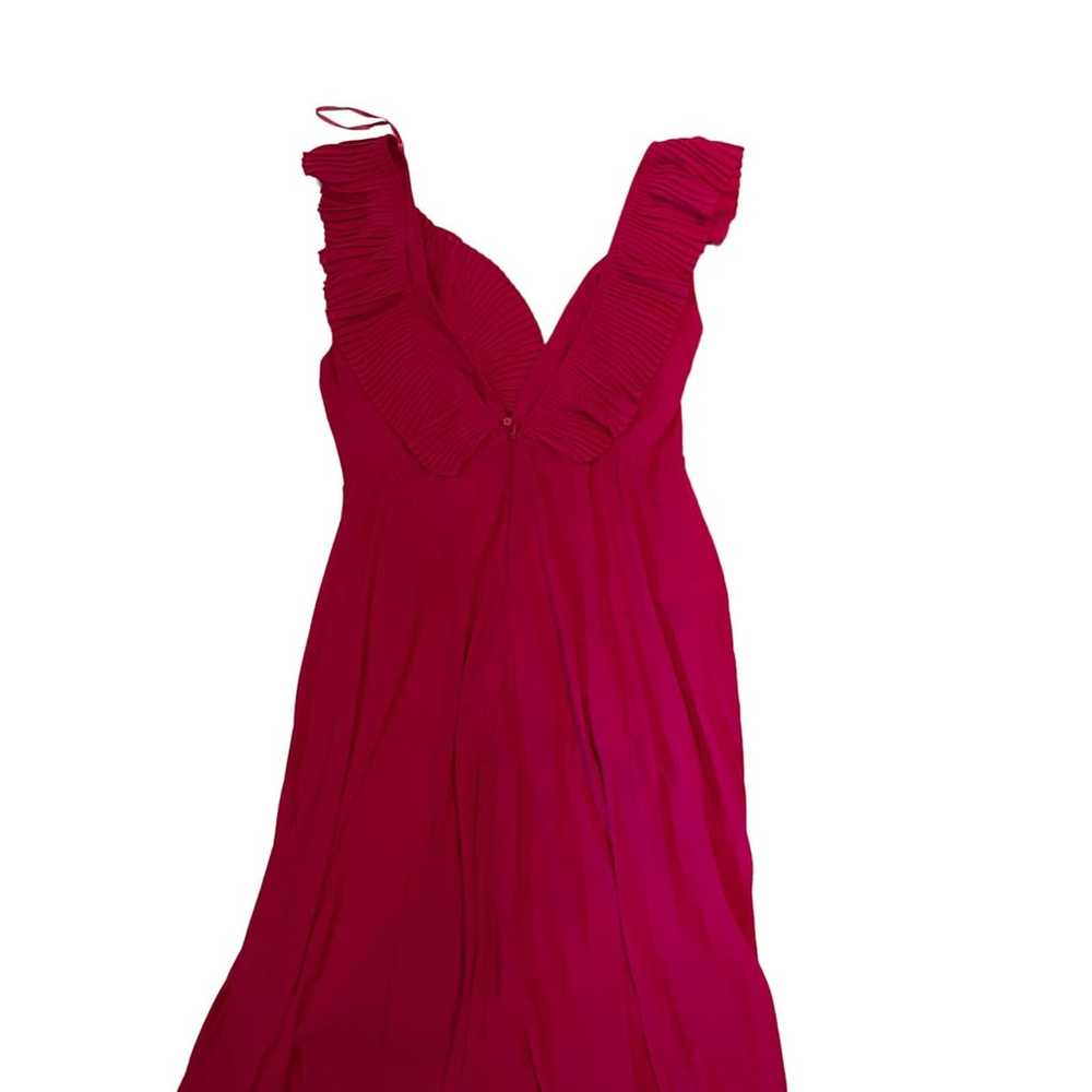 Zara Hot Pink Ruffled Sleeveless Maxi Slip Dress … - image 3