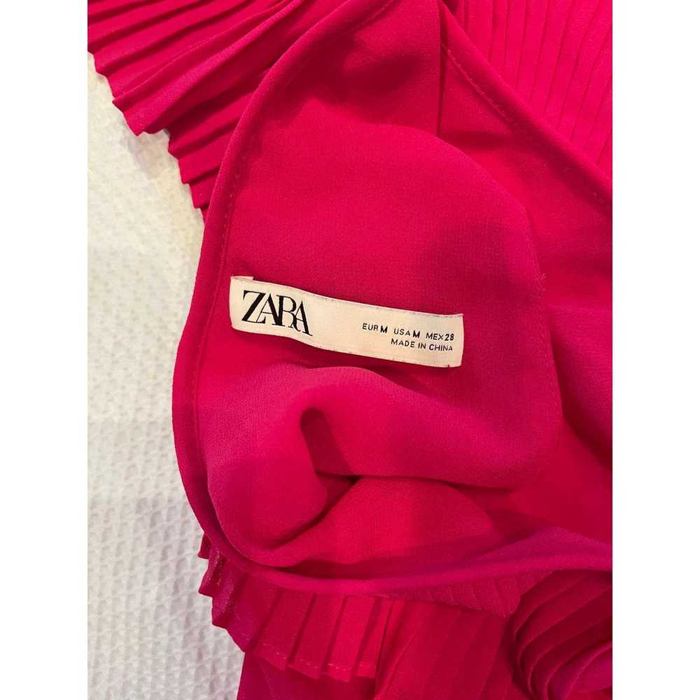 Zara Hot Pink Ruffled Sleeveless Maxi Slip Dress … - image 4