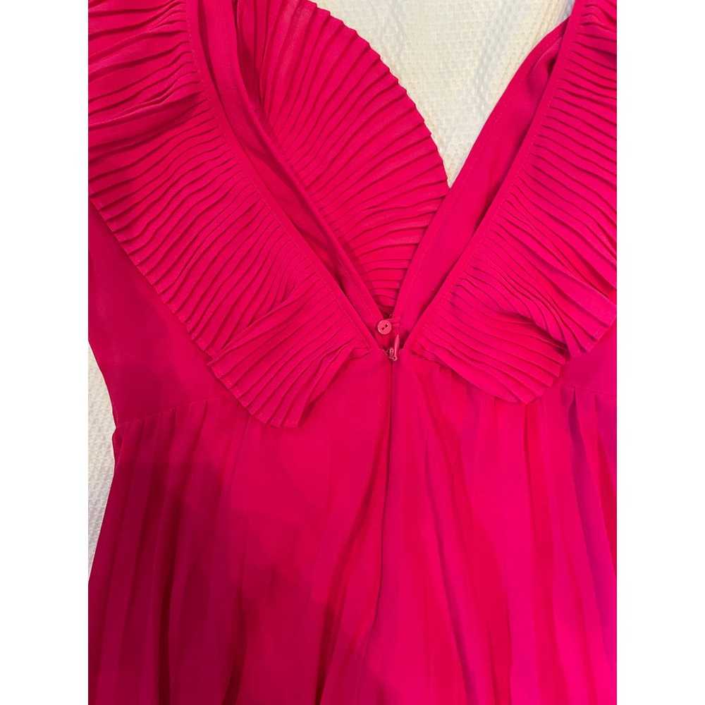 Zara Hot Pink Ruffled Sleeveless Maxi Slip Dress … - image 5