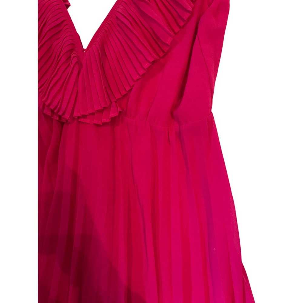 Zara Hot Pink Ruffled Sleeveless Maxi Slip Dress … - image 7