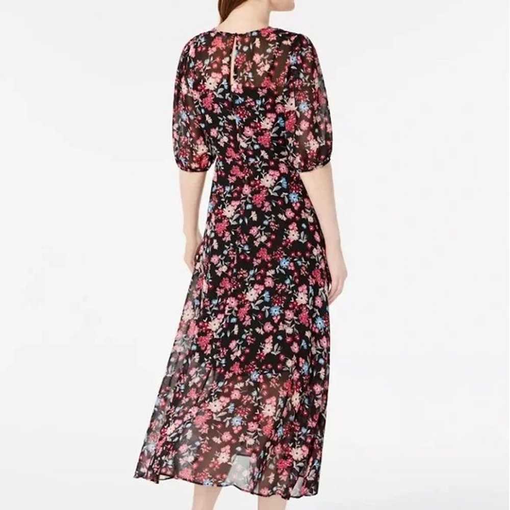 Calvin Klein Floral Chiffon Faux Wrap Dress - image 2